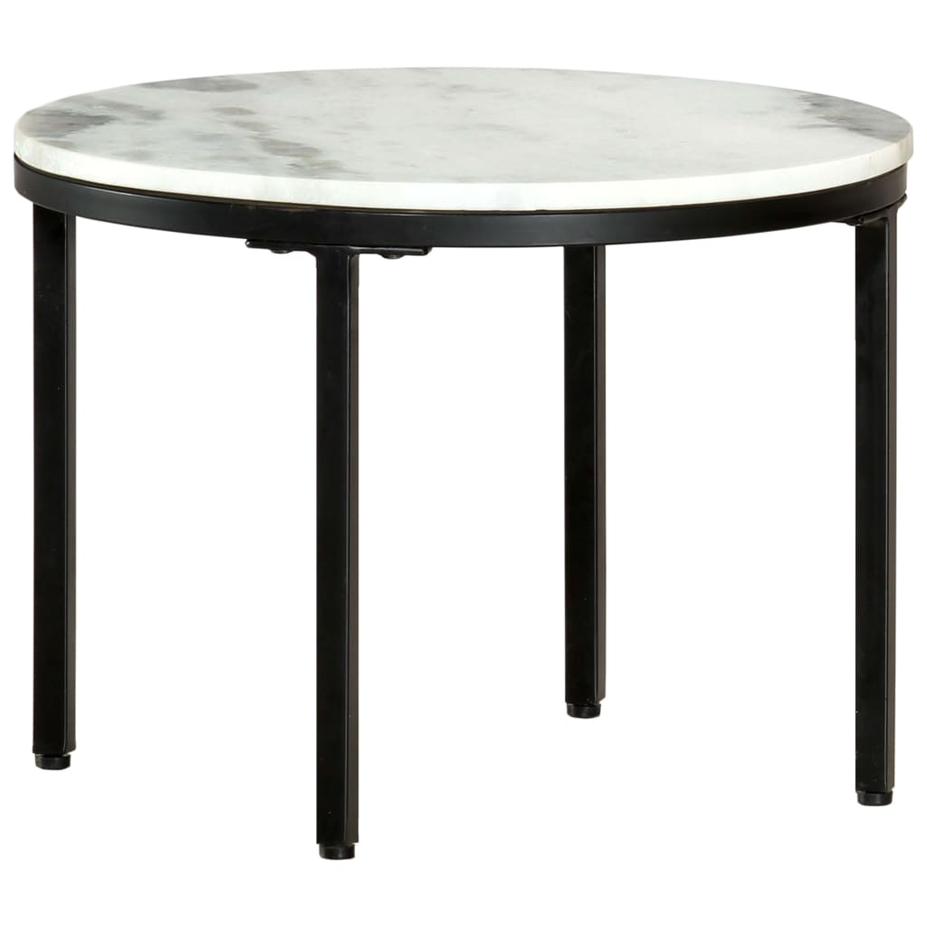 Salontafel Ø50 Cm Echt Massief Marmer Wit En Zwart Ø 50 cm