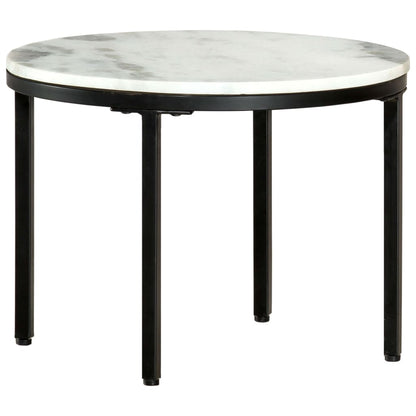 Salontafel Ø50 Cm Echt Massief Marmer Wit En Zwart Ø 50 cm