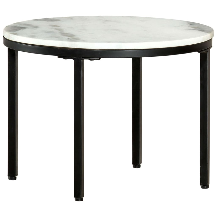 Salontafel Ø50 Cm Echt Massief Marmer Wit En Zwart Ø 50 cm