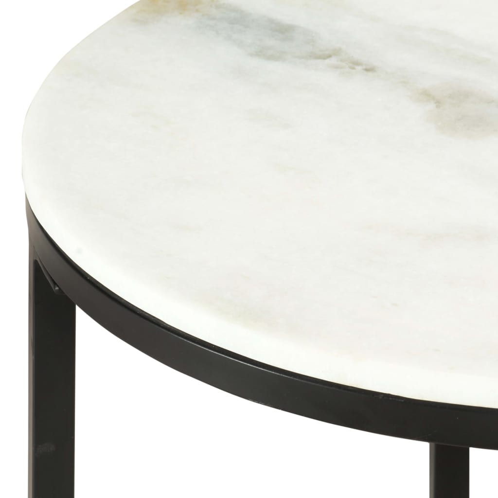 Salontafel Ø50 Cm Echt Massief Marmer Wit En Zwart Ø 50 cm