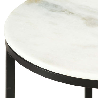 Salontafel Ø50 Cm Echt Massief Marmer Wit En Zwart Ø 50 cm