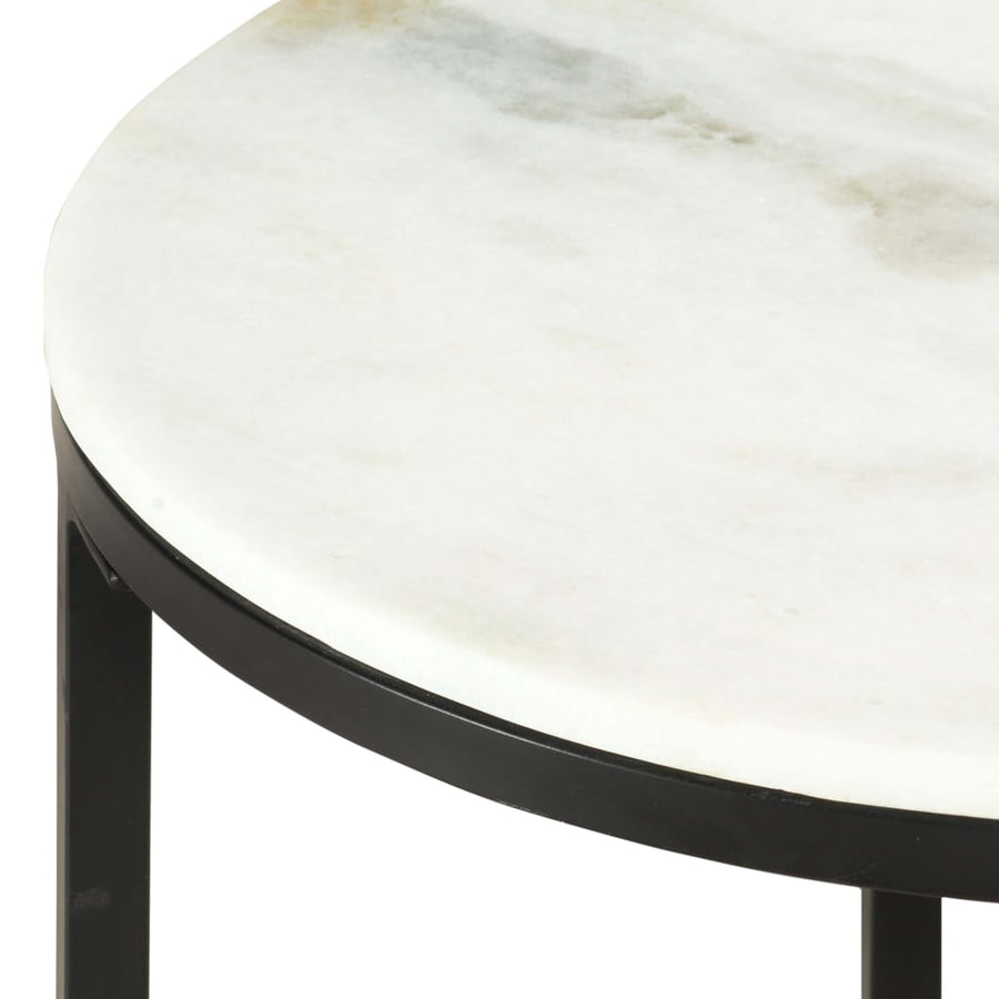 Salontafel Ø50 Cm Echt Massief Marmer Wit En Zwart Ø 50 cm