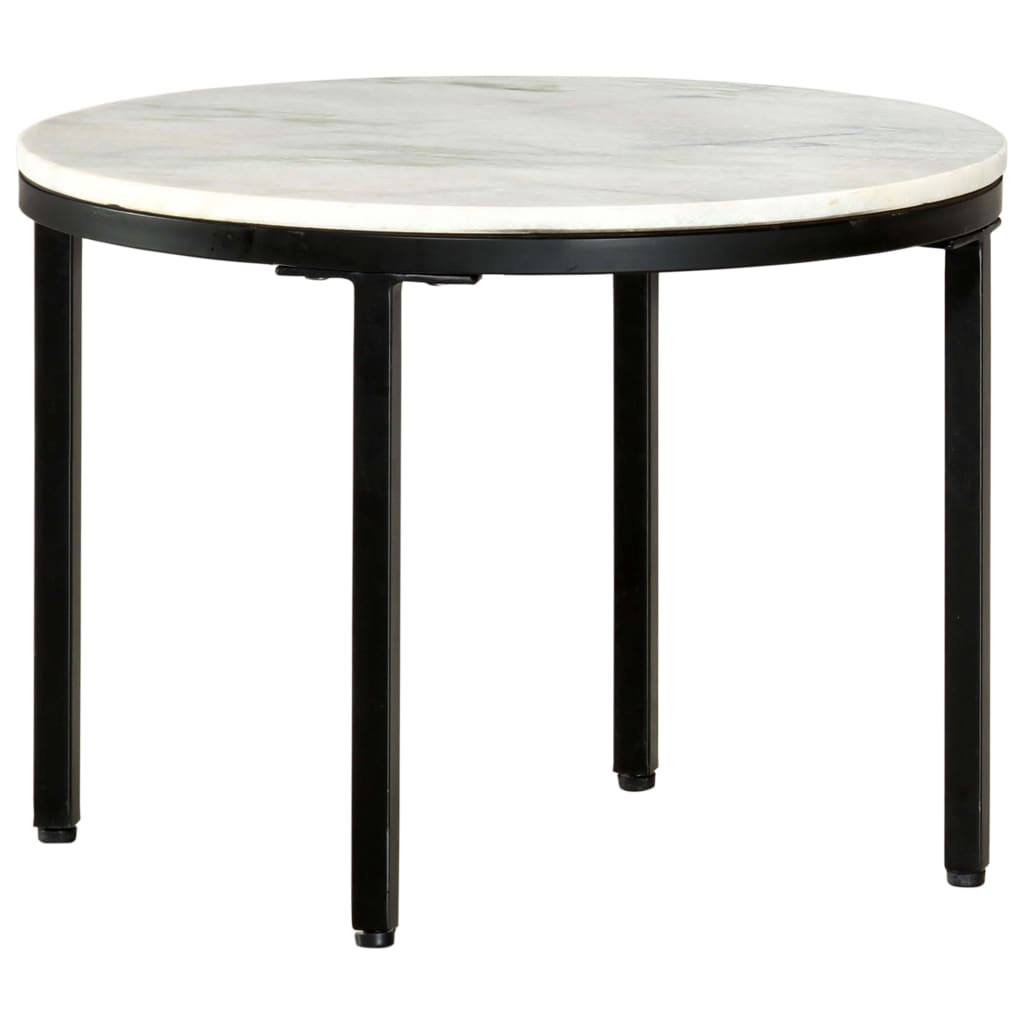 Salontafel Ø50 Cm Echt Massief Marmer Wit En Zwart Ø 50 cm