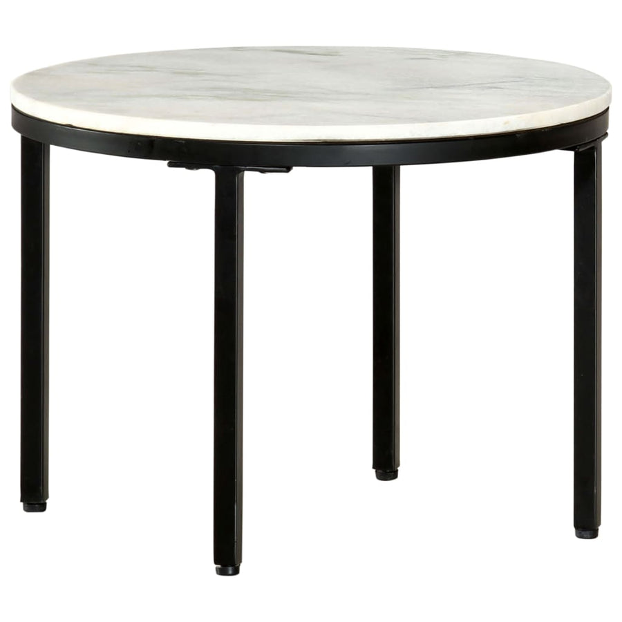 Salontafel Ø50 Cm Echt Massief Marmer Wit En Zwart Ø 50 cm