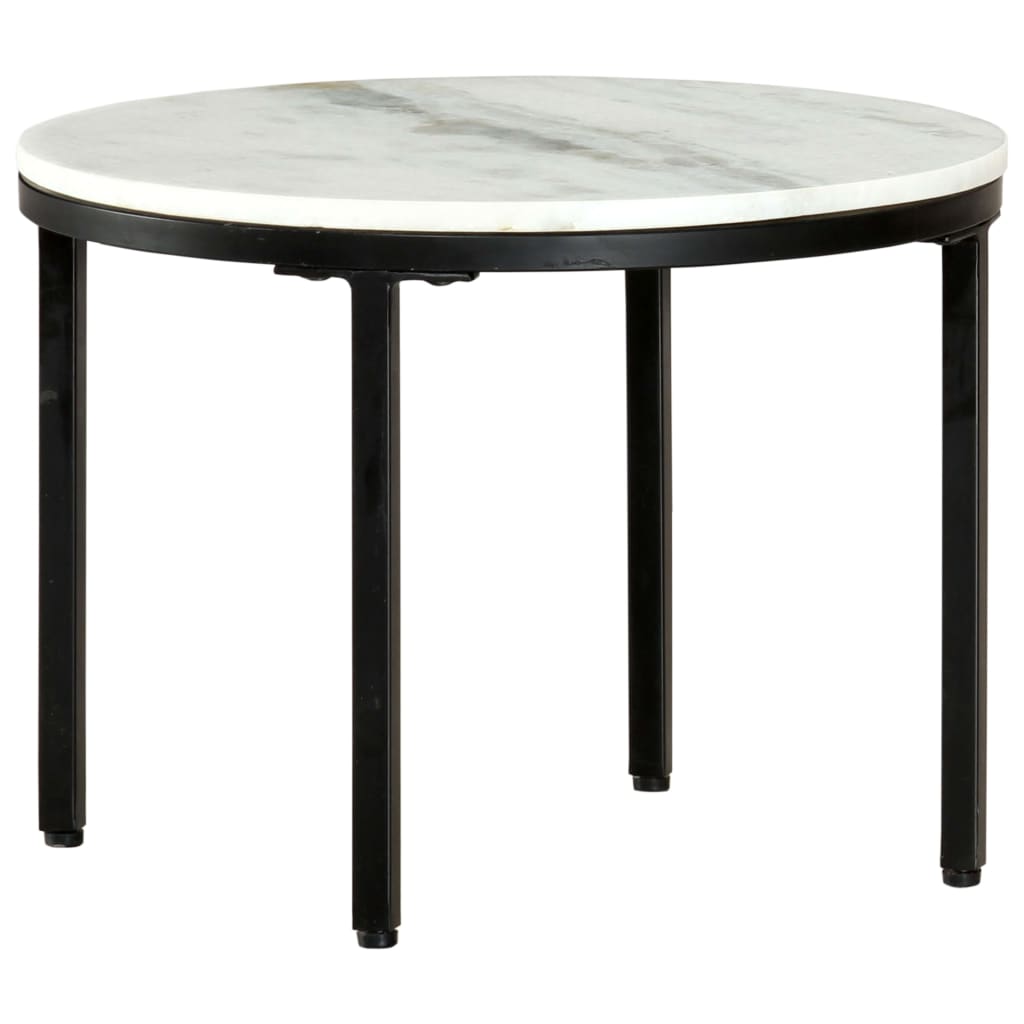 Salontafel Ø50 Cm Echt Massief Marmer Wit En Zwart Ø 50 cm