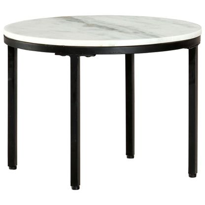 Salontafel Ø50 Cm Echt Massief Marmer Wit En Zwart Ø 50 cm
