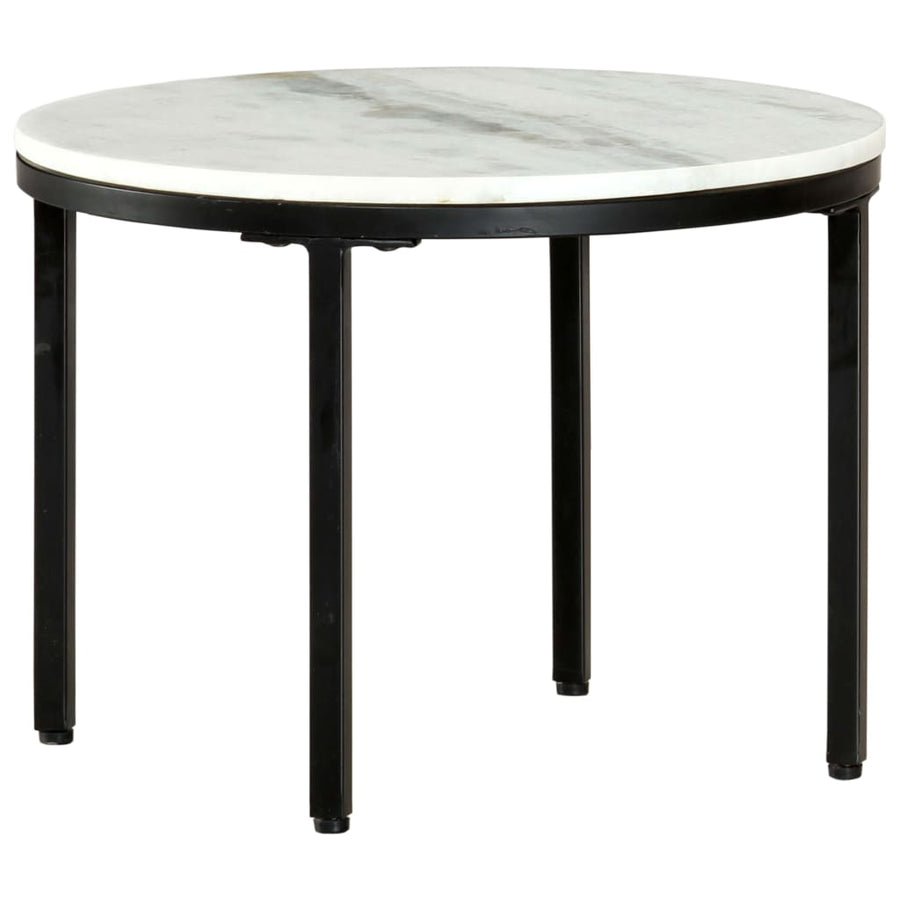 Salontafel Ø50 Cm Echt Massief Marmer Wit En Zwart Ø 50 cm