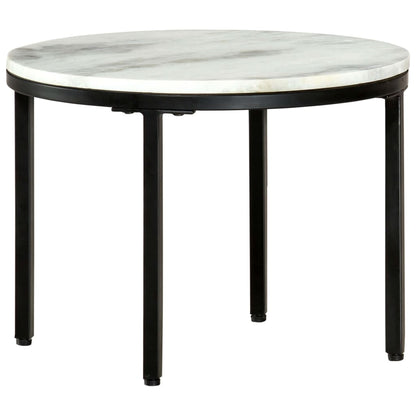 Salontafel Ø50 Cm Echt Massief Marmer Wit En Zwart Ø 50 cm