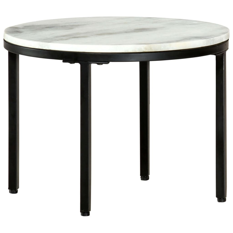 Salontafel Ø50 Cm Echt Massief Marmer Wit En Zwart Ø 50 cm