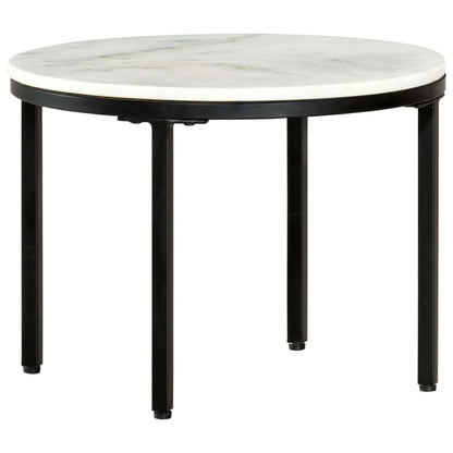 Salontafel Ø50 Cm Echt Massief Marmer Wit En Zwart Ø 50 cm