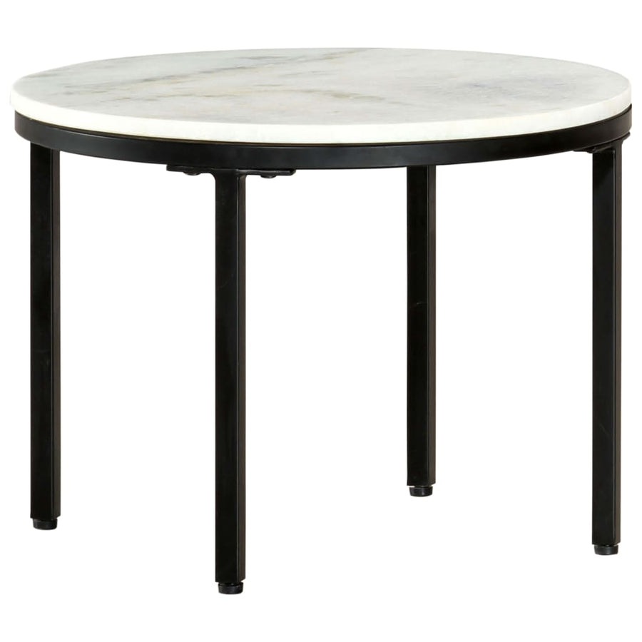 Salontafel Ø50 Cm Echt Massief Marmer Wit En Zwart Ø 50 cm
