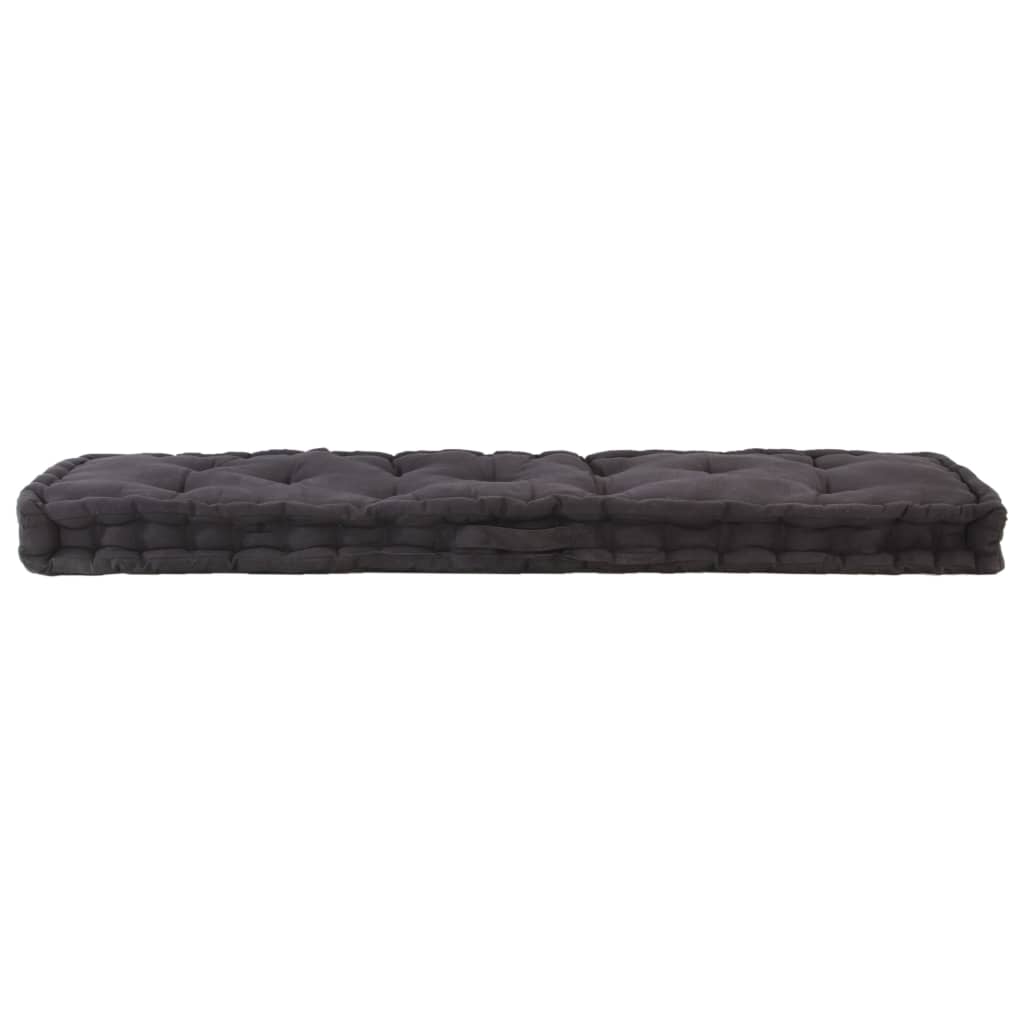 Palletvloerkussen Katoen 120 x 40 x 7 cm Zwart