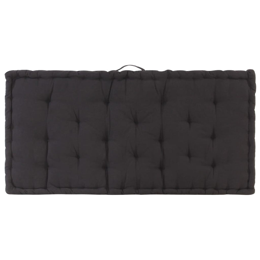 Palletvloerkussen 120x80x10 cm katoen zwart