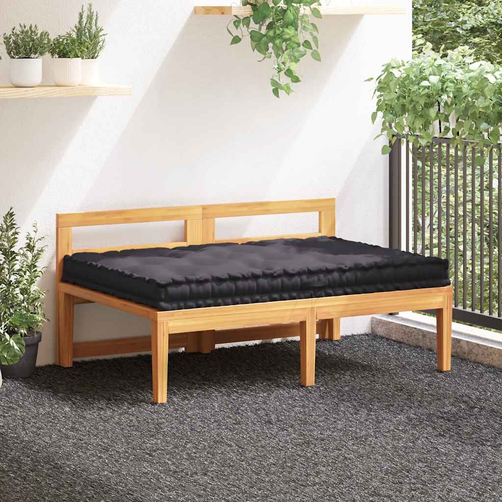 Palletvloerkussen 120x80x10 cm katoen zwart