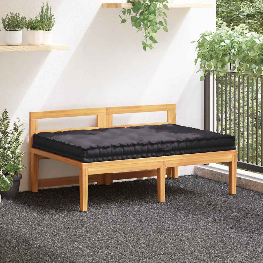 Palletvloerkussen 120x80x10 cm katoen zwart