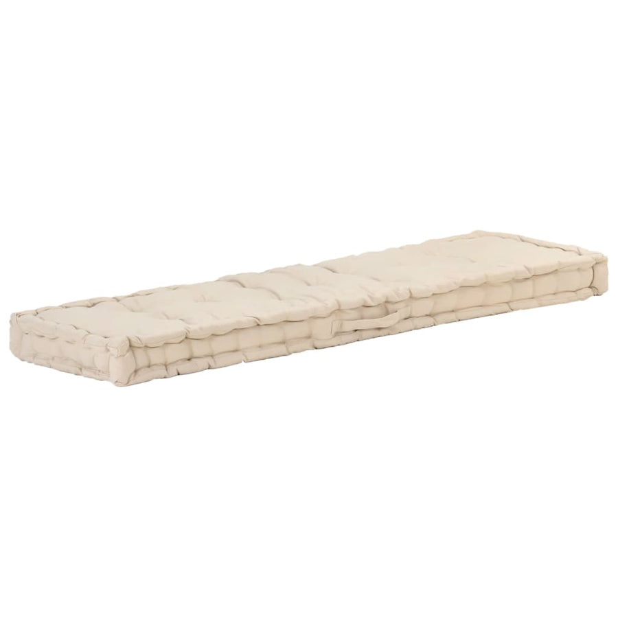 Palletvloerkussen 120X40X7 Cm Katoen Beige 120 x 40 x 7 cm