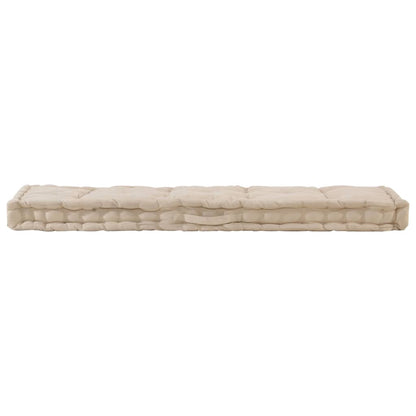 Palletvloerkussen 120X40X7 Cm Katoen Beige 120 x 40 x 7 cm