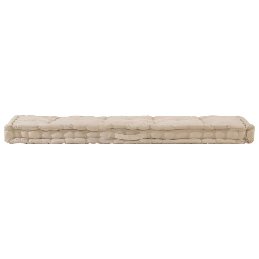 Palletvloerkussen 120X40X7 Cm Katoen Beige 120 x 40 x 7 cm