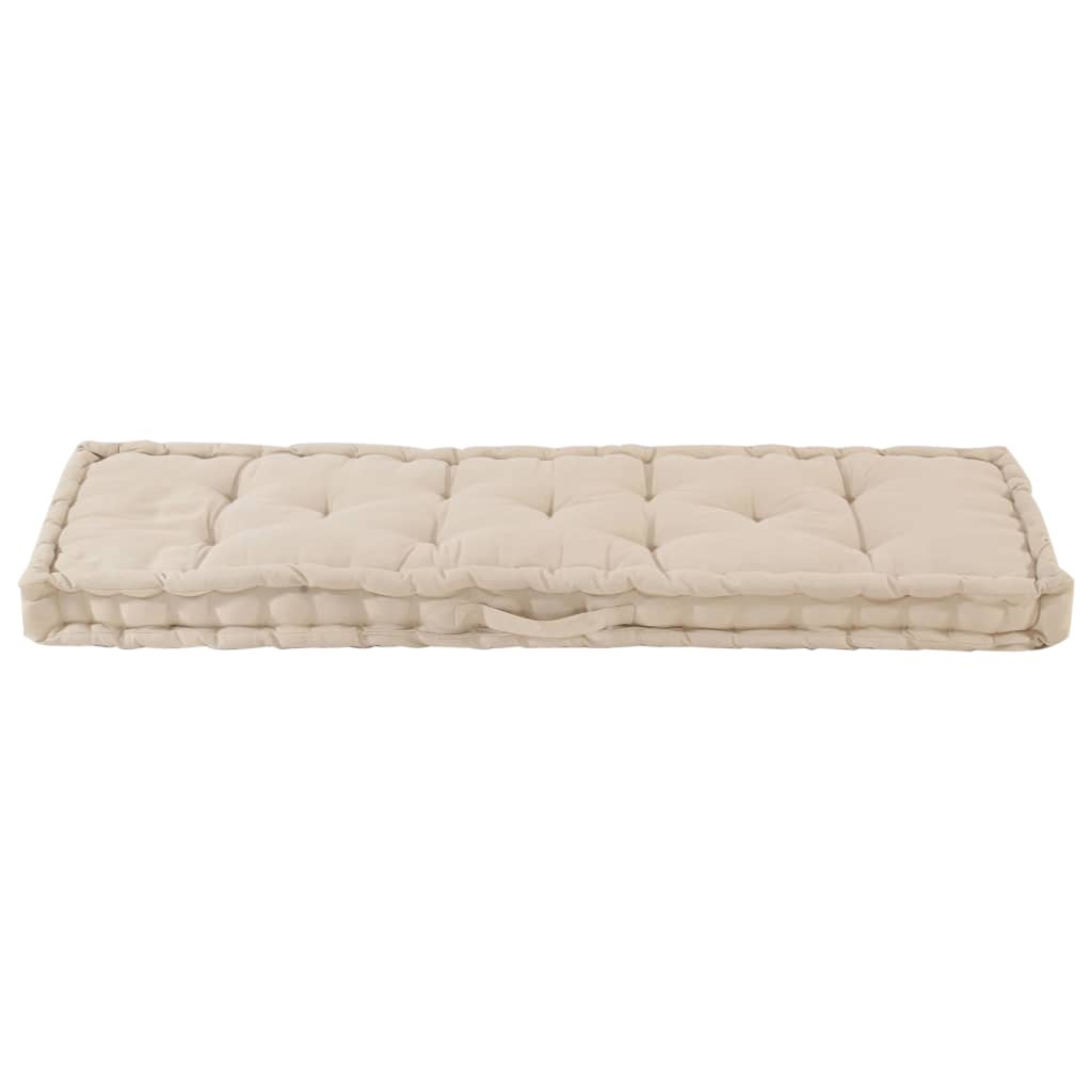 Palletvloerkussen 120X40X7 Cm Katoen Beige 120 x 40 x 7 cm