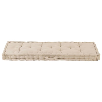 Palletvloerkussen 120X40X7 Cm Katoen Beige 120 x 40 x 7 cm