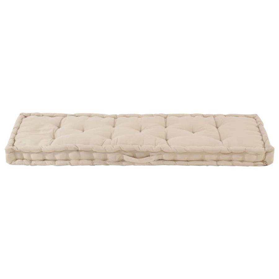 Palletvloerkussen 120X40X7 Cm Katoen Beige 120 x 40 x 7 cm