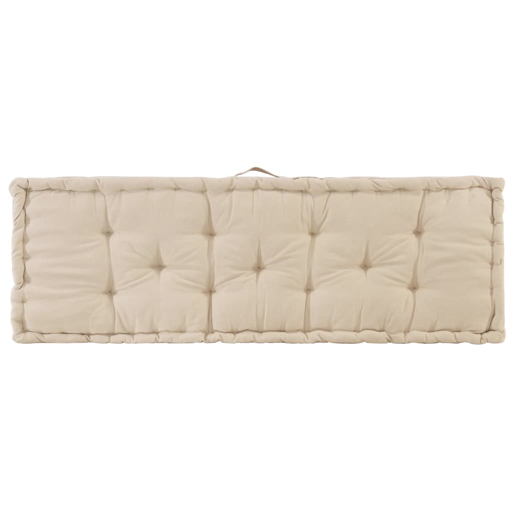 Palletvloerkussen 120X40X7 Cm Katoen Beige 120 x 40 x 7 cm