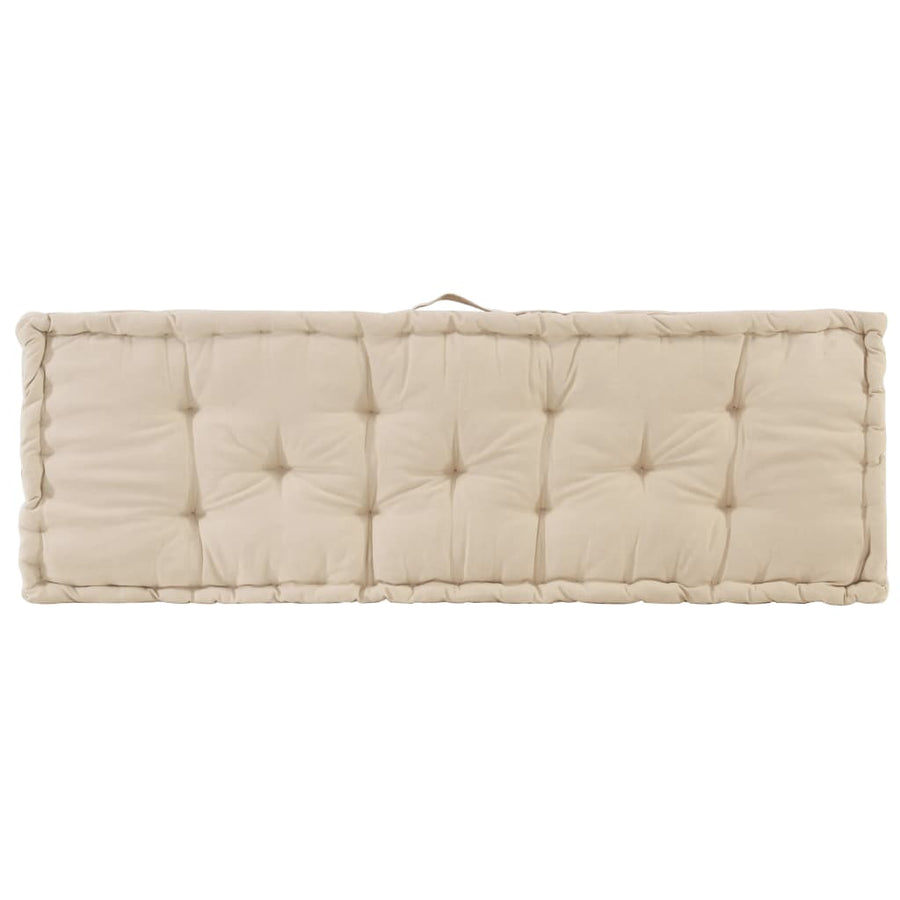 Palletvloerkussen 120X40X7 Cm Katoen Beige 120 x 40 x 7 cm