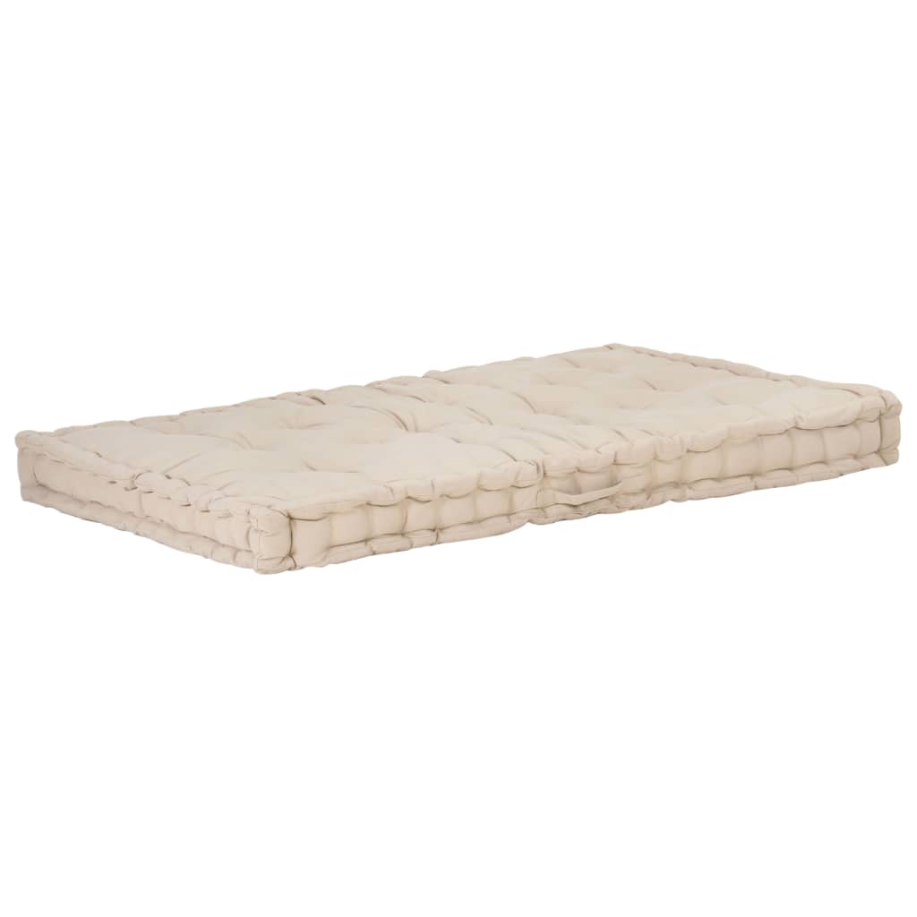 Palletvloerkussen Katoen 120 x 80 x 10 cm Beige
