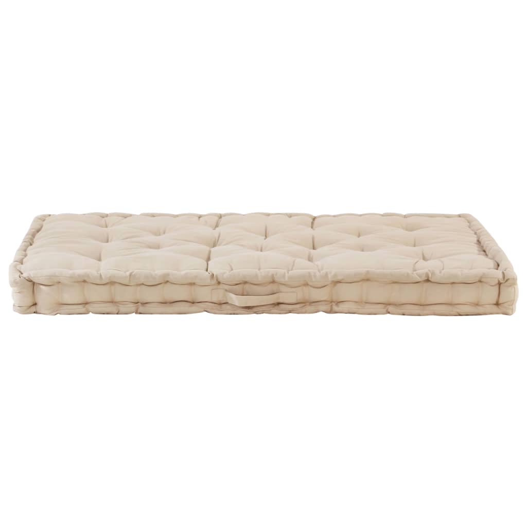 Palletvloerkussen Katoen 120 x 80 x 10 cm Beige