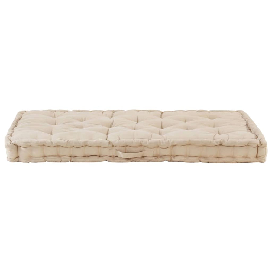 Palletvloerkussen Katoen 120 x 80 x 10 cm Beige