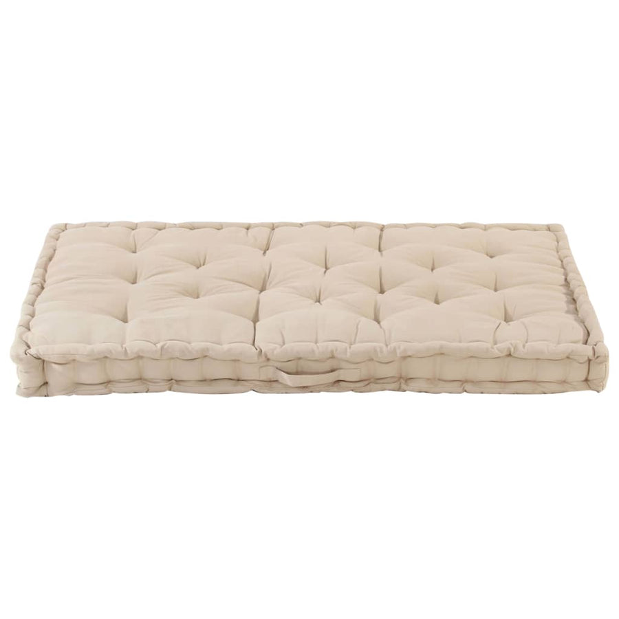 Palletvloerkussen Katoen 120 x 80 x 10 cm Beige