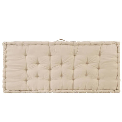 Palletvloerkussen Katoen 120 x 80 x 10 cm Beige