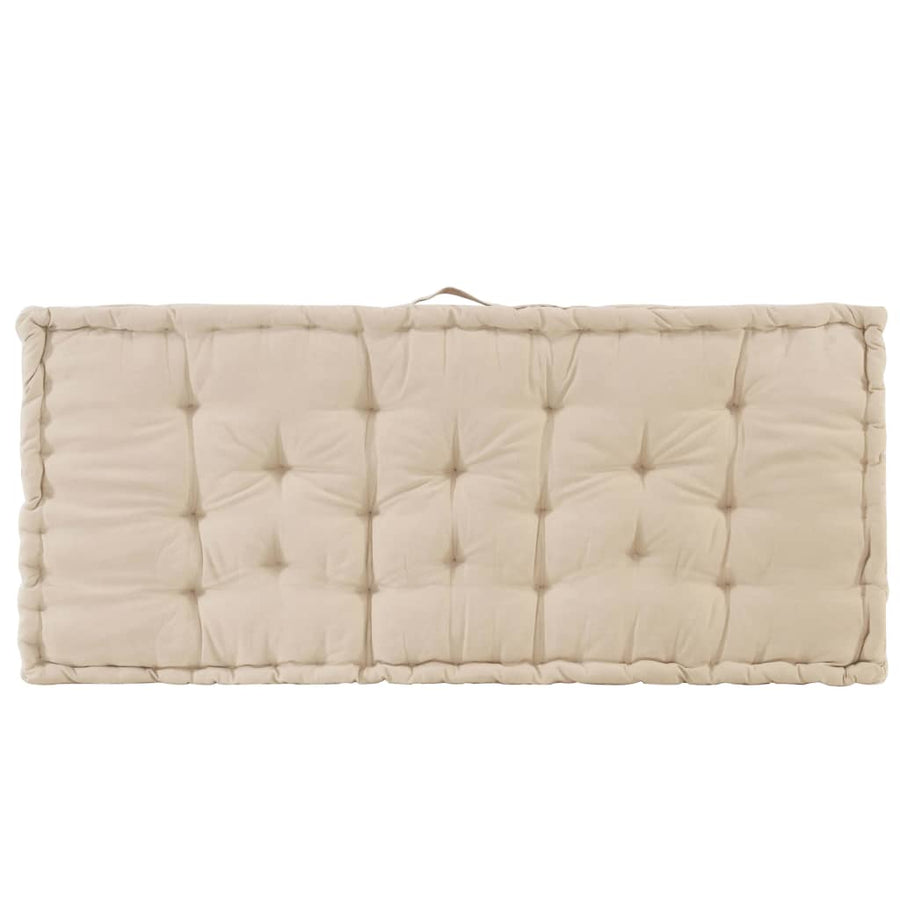 Palletvloerkussen Katoen 120 x 80 x 10 cm Beige
