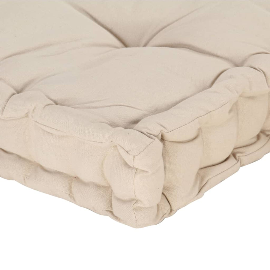 Palletvloerkussen Katoen 120 x 80 x 10 cm Beige