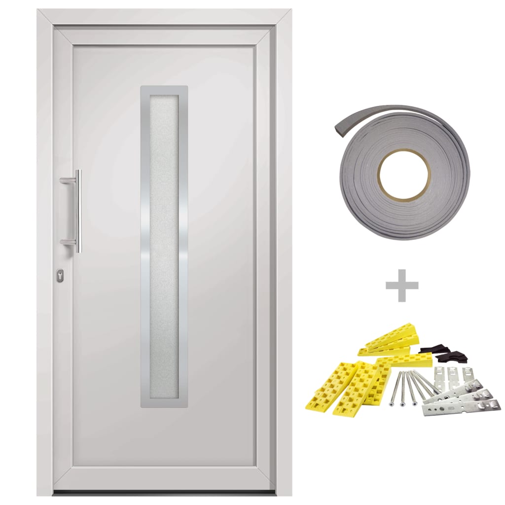 Voordeur 98x208 cm wit 98 x 208 cm Links + trekhandvat