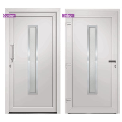 Voordeur 98x208 cm wit 98 x 208 cm Links + trekhandvat