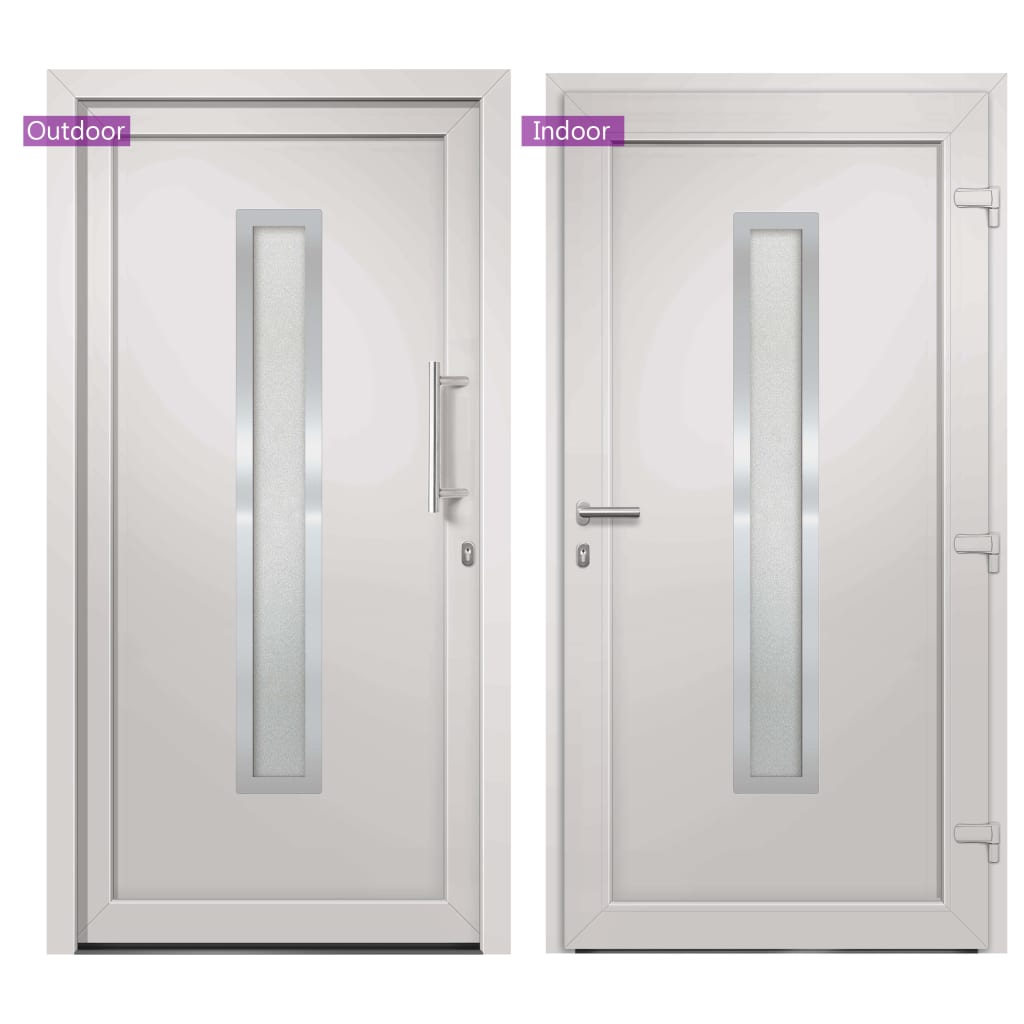 Voordeur 98x200 cm wit 98 x 200 cm Rechts + trekhandvat