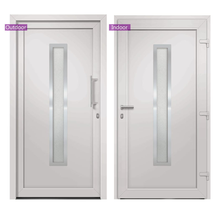 Voordeur 98x208 cm wit 98 x 208 cm Rechts + trekhandvat