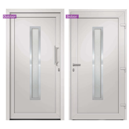 Voordeur 108x200 cm wit 108 x 200 cm Rechts + trekhandvat