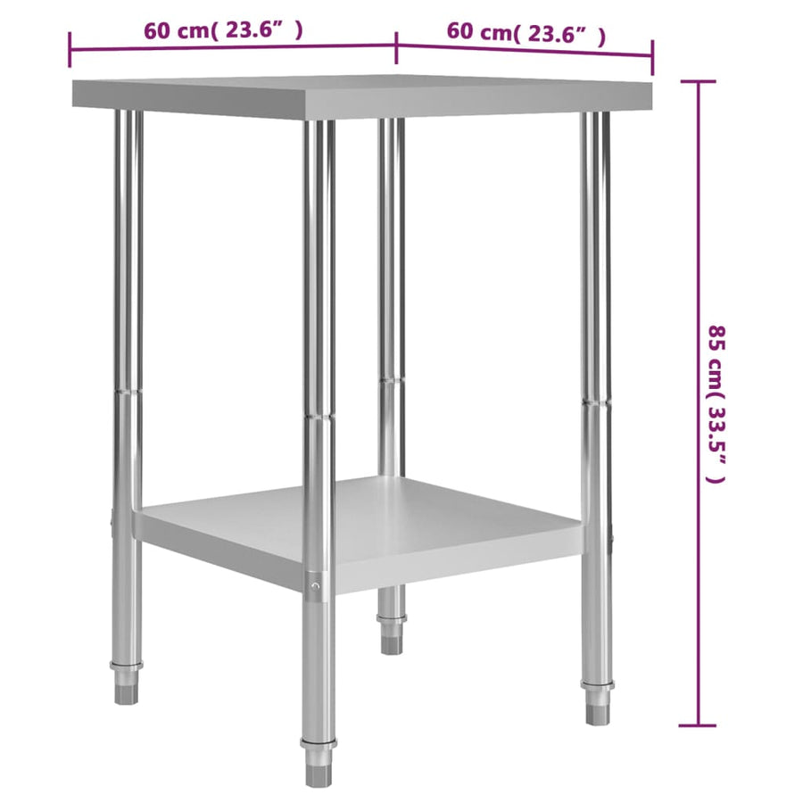 Keukenwerktafel Roestvrij Staal 60 x 60 x 85 cm