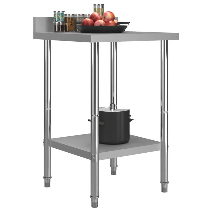 Keukenwerktafel Met Spatscherm Roestvrij Staal 60 x 60 x 93 cm
