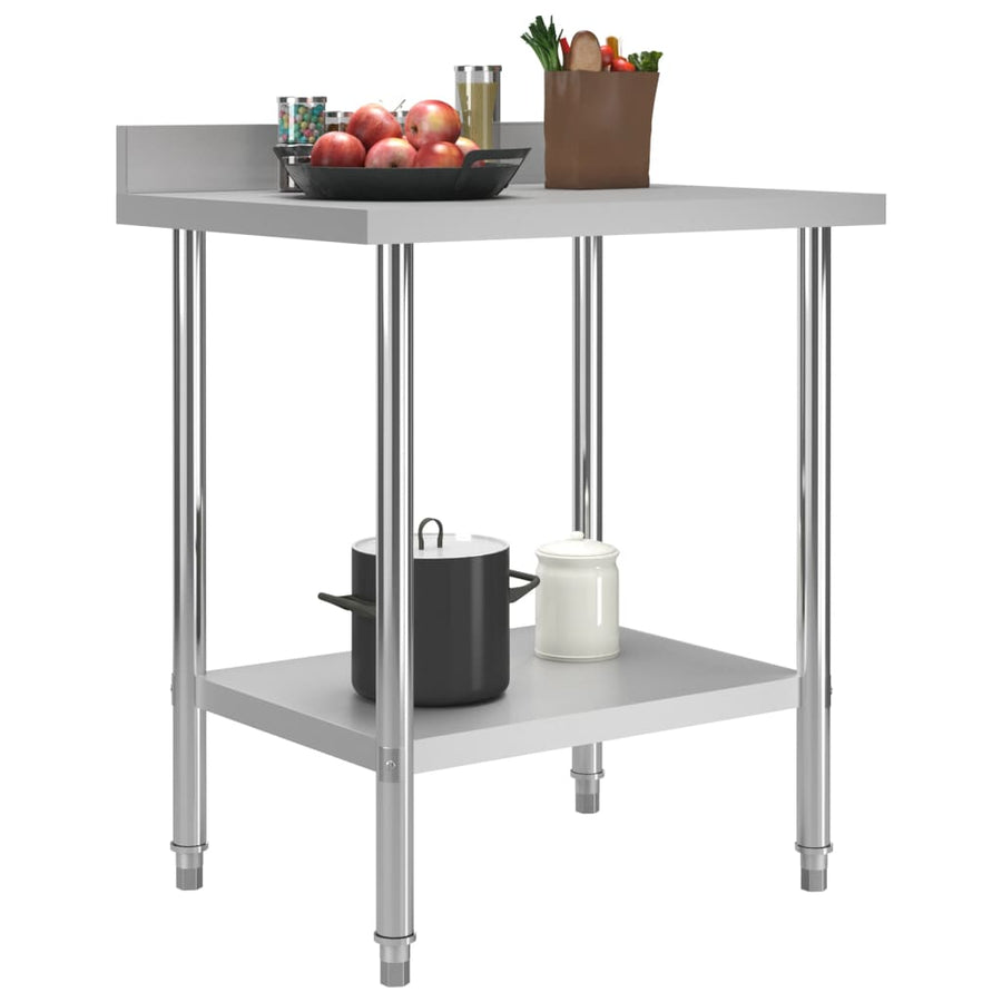 Keukenwerktafel Met Spatscherm Roestvrij Staal 80 x 60 x 93 cm