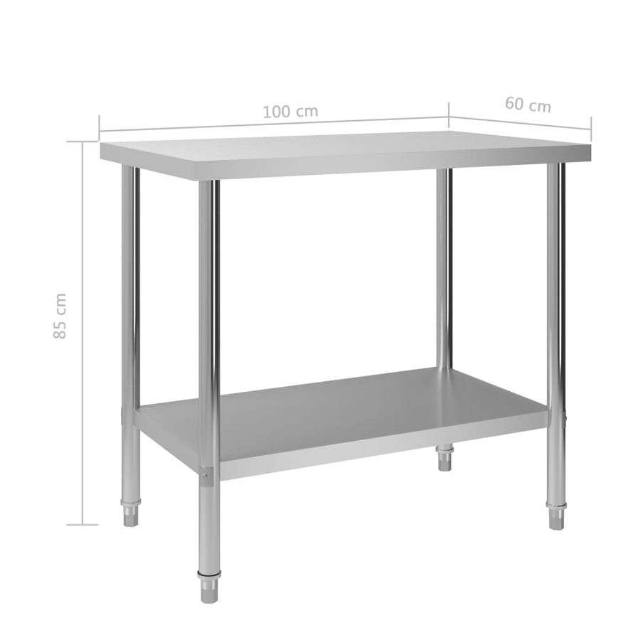 Keukenwerktafel Roestvrij Staal 100 x 60 x 85 cm