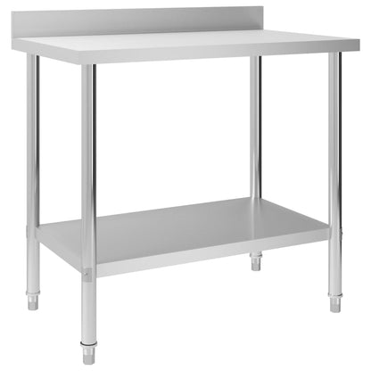 Keukenwerktafel Met Spatscherm Roestvrij Staal 100 x 60 x 93 cm