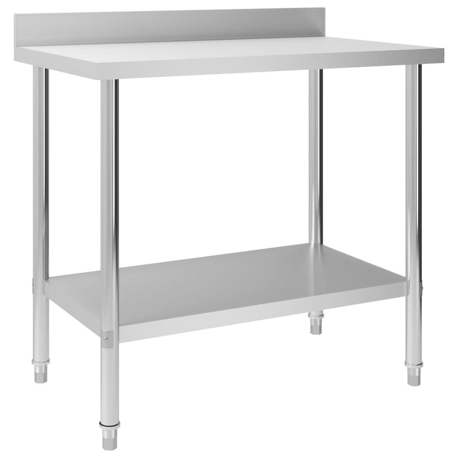 Keukenwerktafel Met Spatscherm Roestvrij Staal 100 x 60 x 93 cm