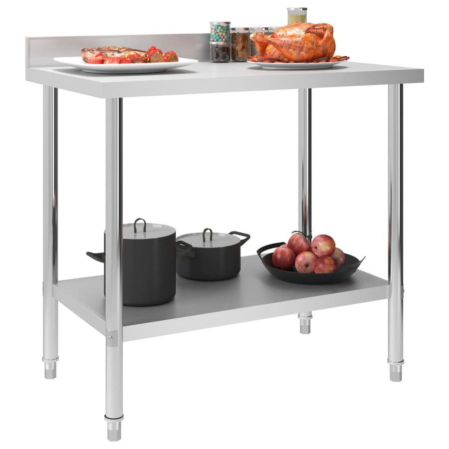Keukenwerktafel Met Spatscherm Roestvrij Staal 100 x 60 x 93 cm