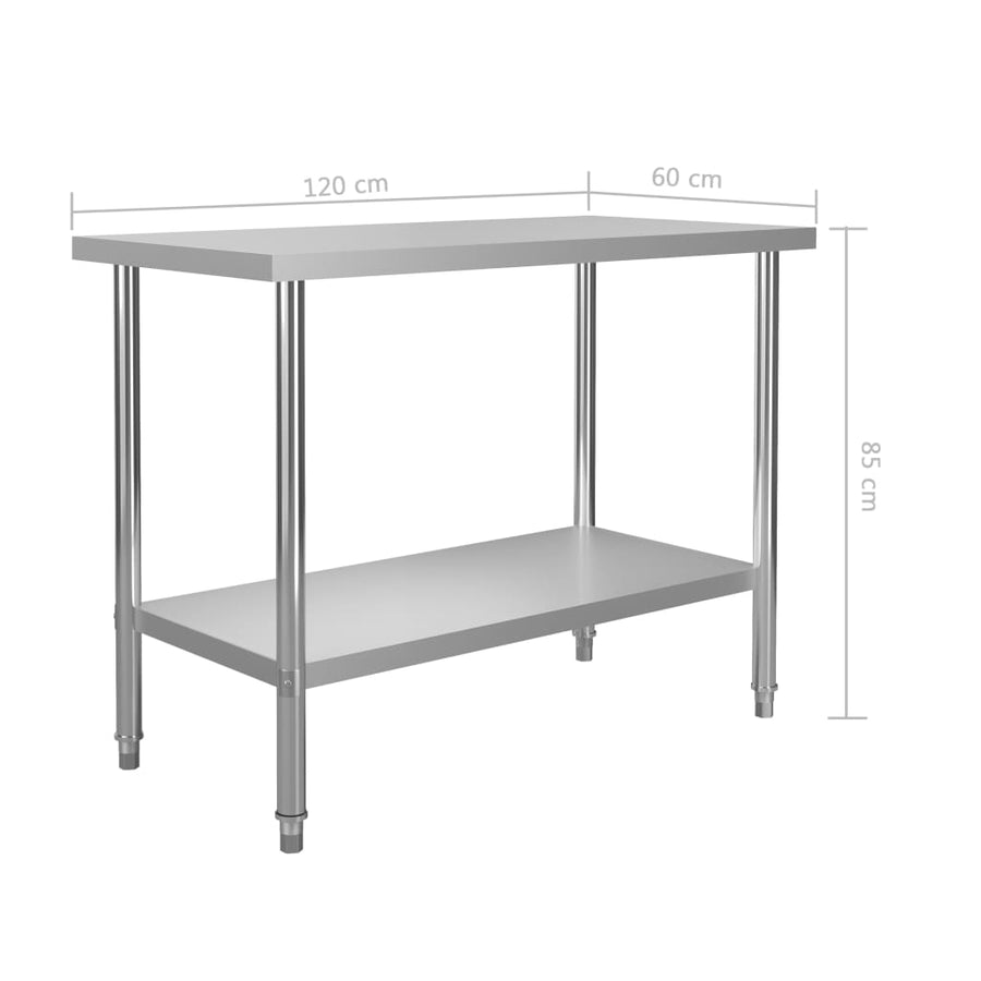 Keukenwerktafel Roestvrij Staal 120 x 60 x 85 cm
