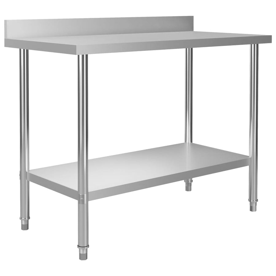 Keukenwerktafel Met Spatscherm Roestvrij Staal 120 x 60 x 93 cm