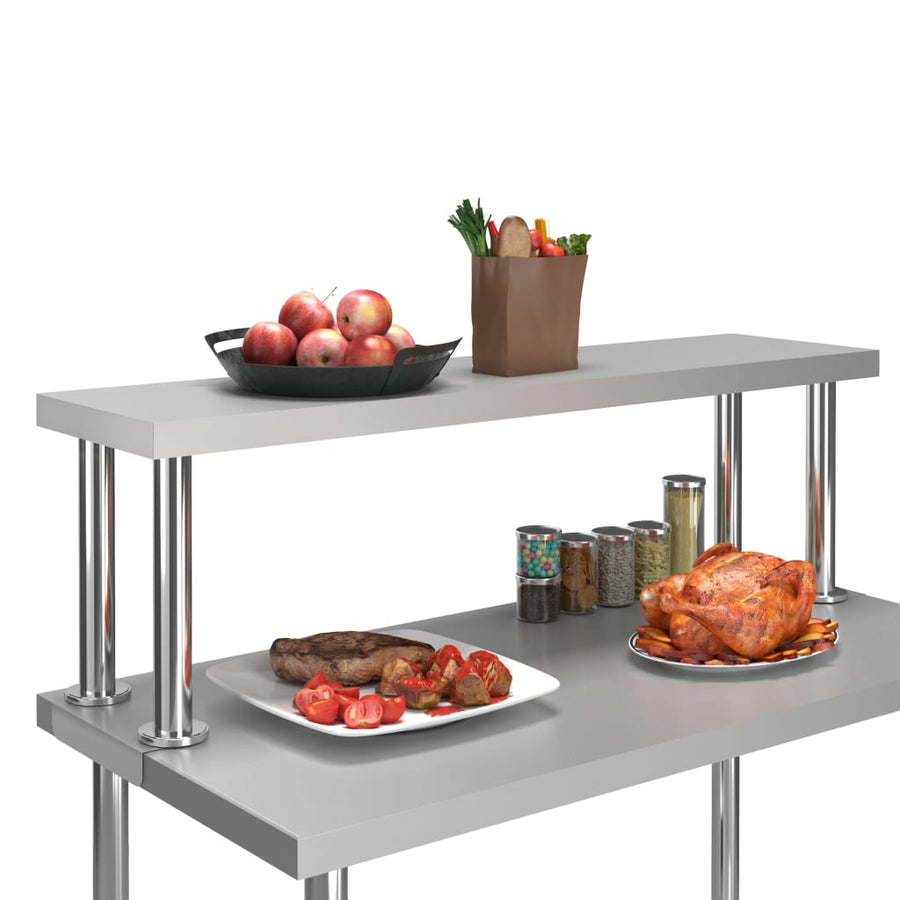 Verhoging Voor Werktafel Roestvrij Staal 120 x 30 x 35 cm