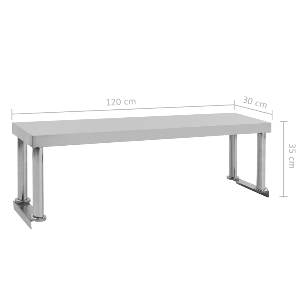 Verhoging Voor Werktafel Roestvrij Staal 120 x 30 x 35 cm